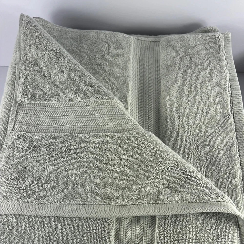 Brooks Brothers Bath Towel Set Gray Plush Premium Cotton Zero Twist Set of 8 NEW